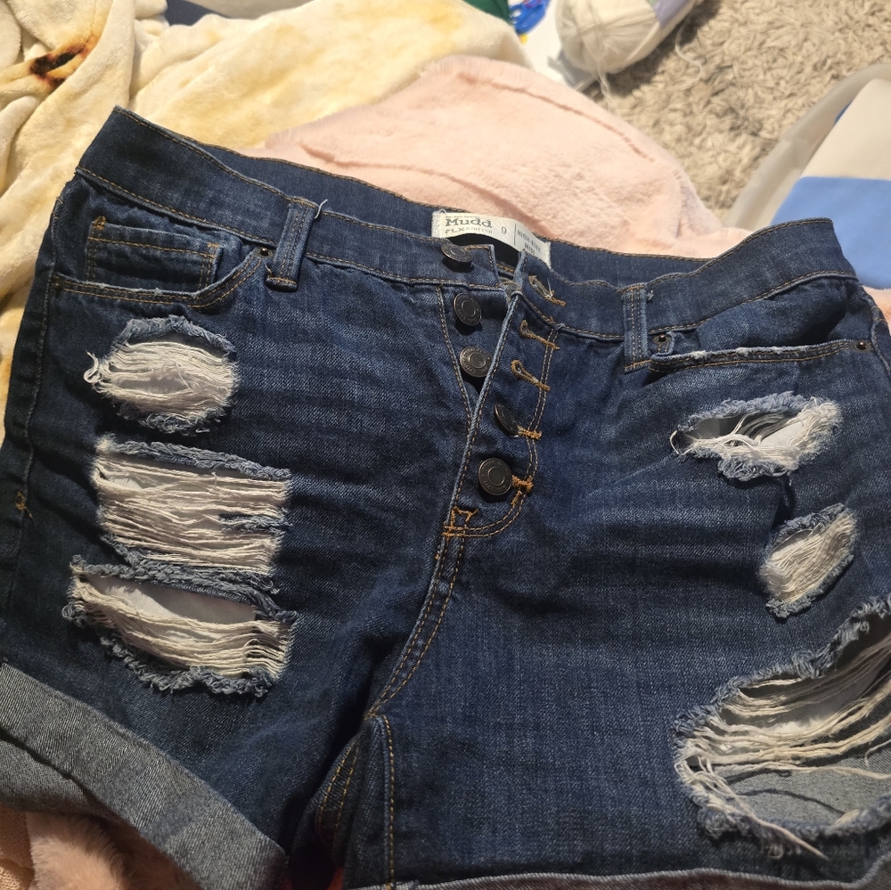 Mudd Dark Blue Denim Shorts